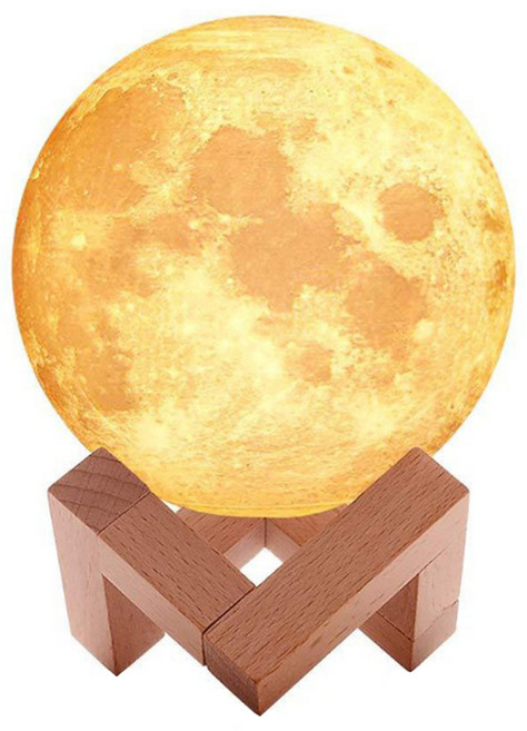 ANTIAN 3D打印月球燈 15cm 食用級可降解PLA材質, 白色