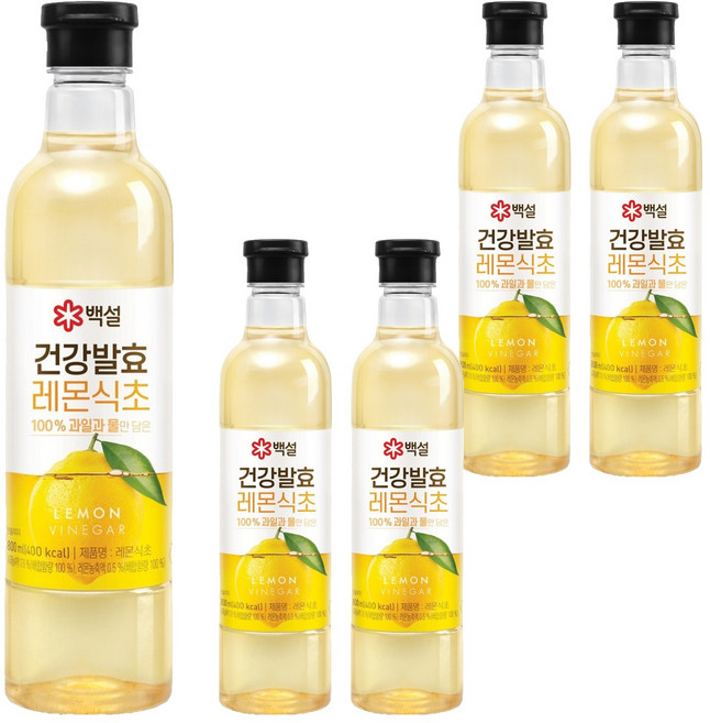 CJ BEKSUL 白雪 健康發酵檸檬醋, 800ml, 5個