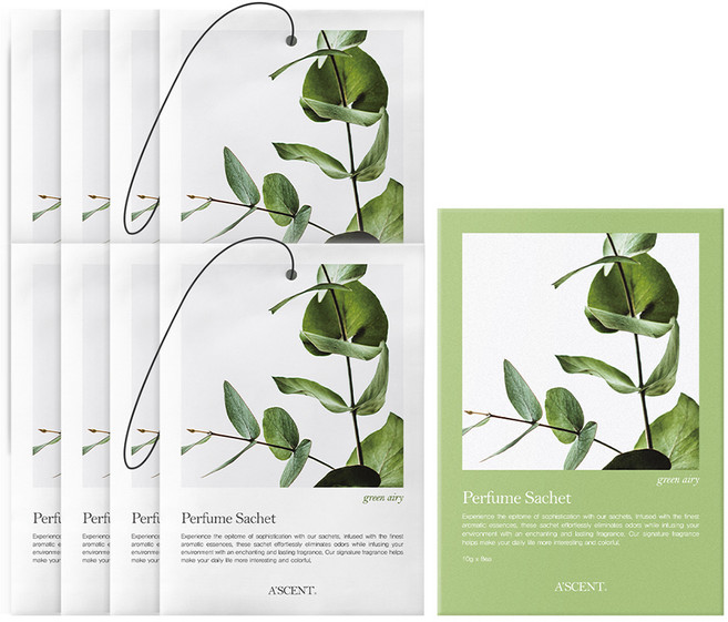 에이센트 퍼퓸 사쉐 M 본품, 10g, 8개, 그린에어리