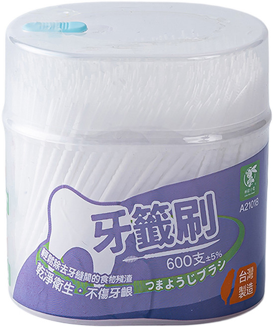 Little Pink Rabbit 粉彩小兔 牙籤刷 A21018, 0.1cm, 600支, 12罐