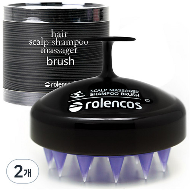 로렌코스 프로페셔널 두피 샴푸브러쉬, 실버, 2개