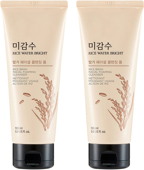 더페이스샵 미감수 브라이트 쌀겨 페이셜 클렌징 폼, 150ml, 2개
