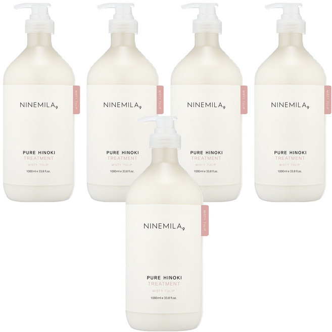나인밀라 퓨어 히노끼 트리트먼트 미스티 튤립, 5개, 1L