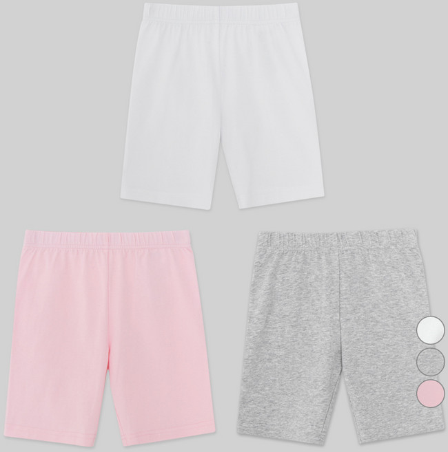 롤리트리 아동용 코튼 스판 4부 레깅스 3종 세트