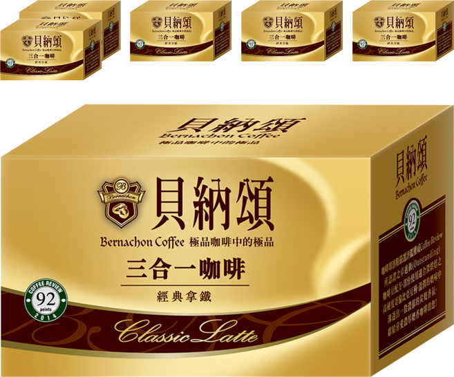 貝納頌 三合一咖啡 經典拿鐵, 20g, 25包, 6盒