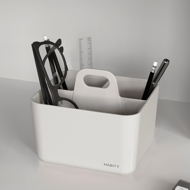 하비티 심플 모던 용품정리 펜트리 수납박스 S, 화이트, 1개