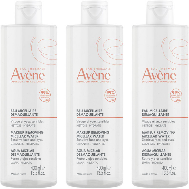 아벤느 미셀라 클렌징 워터, 400ml, 3개