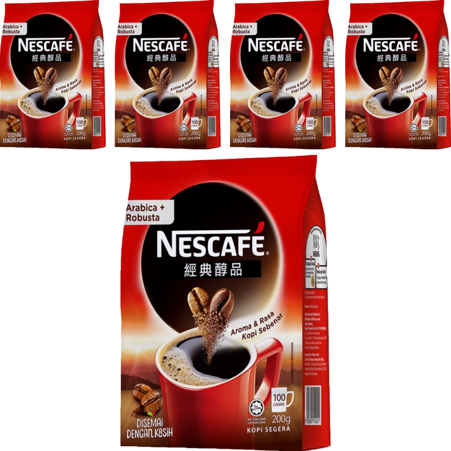 NESCAFE 雀巢咖啡 醇品經典風味補充包, 200g, 1包, 5包