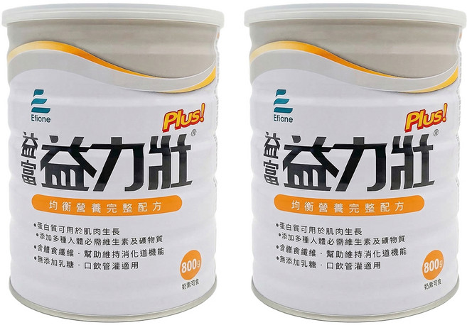 益富 益力壯 Plus 均衡營養完整配方, 2罐, 800g