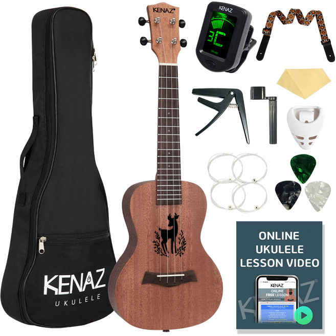 케나즈 우쿨렐레 KU25C + 구성품 12종 세트, 콘서트, 1개