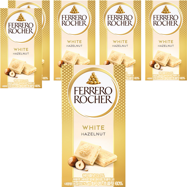 FERRERO ROCHER 金莎 金莎榛果白巧克力片, 6盒, 90g