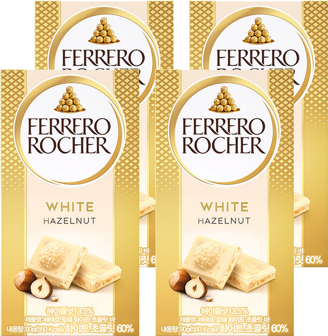 페레로로쉐 초콜릿 바 화이트, 90g, 4개