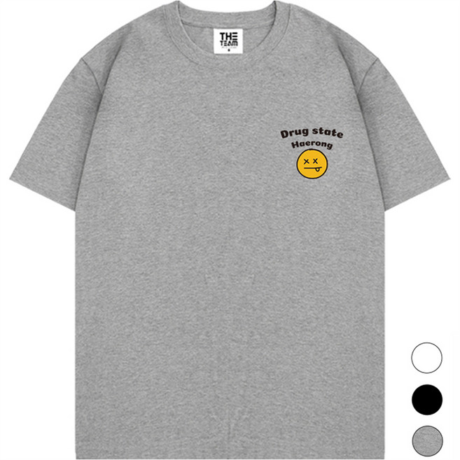 더팀 20수 XX스마일 통기성 반팔 티셔츠