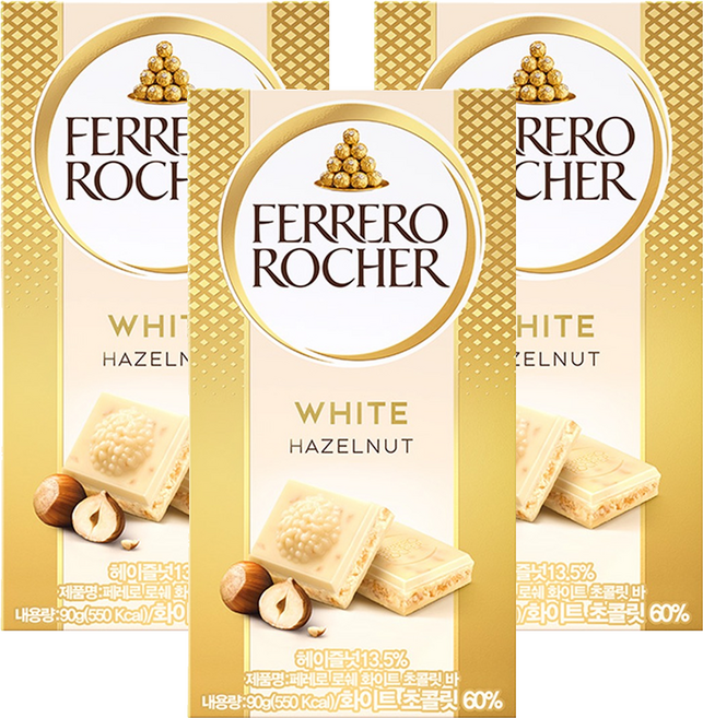 페레로로쉐 바이스 헤이즐넛 화이트 초콜릿, 90g, 3개