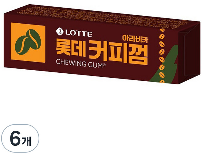 롯데웰푸드 아라비카 커피 츄잉껌, 26g, 6개
