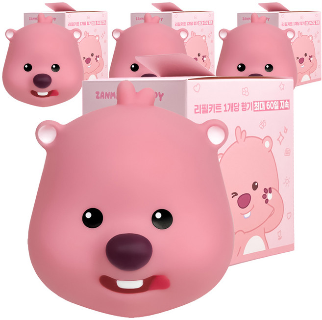 벨르아망 잔망루피 빅페이스 차량용 방향제 군침루피, 4개, 플라윗