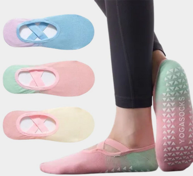아스터 여성용 논슬립 필라테스 요가 양말 3켤레 세트