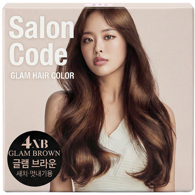 제니하우스코스메틱 뉴 살롱코드 글램 헤어 염모제, 4NB 브라운, 1개