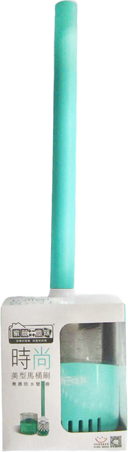 EASY CLEANER 家簡塵除 時尚美型馬桶刷 10 x 42cm, 1支, 綠色 + 白色