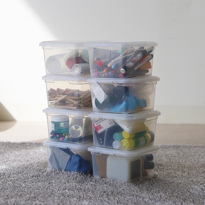 아이리스 국내 제조 다용도 리빙박스 CLC-2, 투명, 2L, 8개