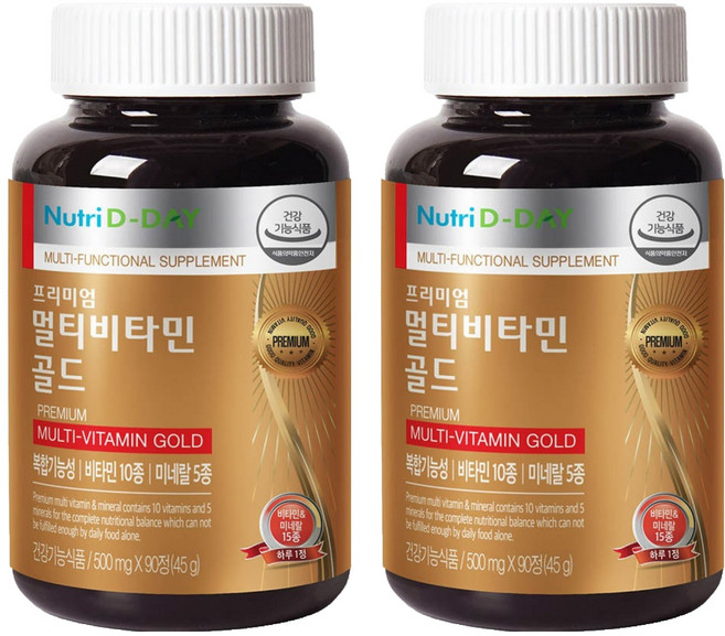 뉴트리디데이 프리미엄 멀티비타민 골드, 90정, 2개