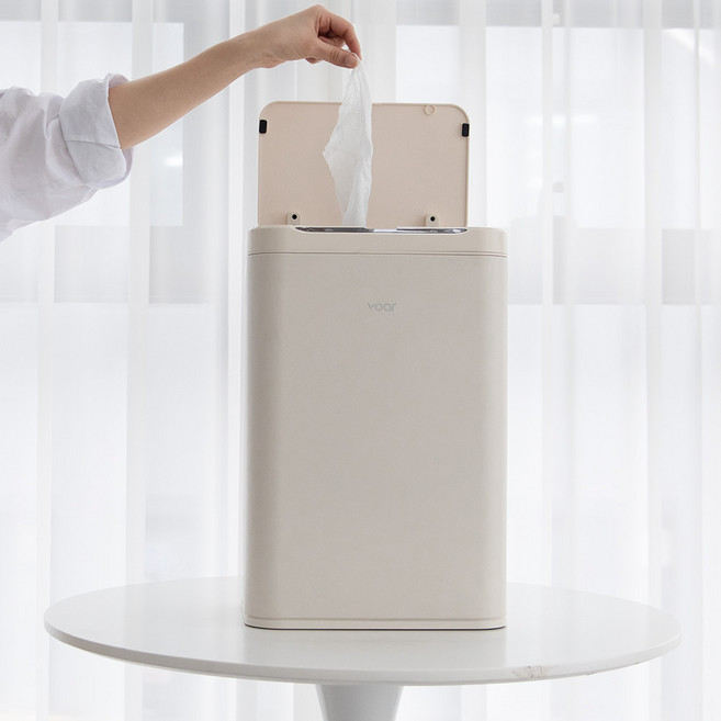 보아르 컴플릿 자동 센서 쓰레기통 냄새차단 20L, 베이지