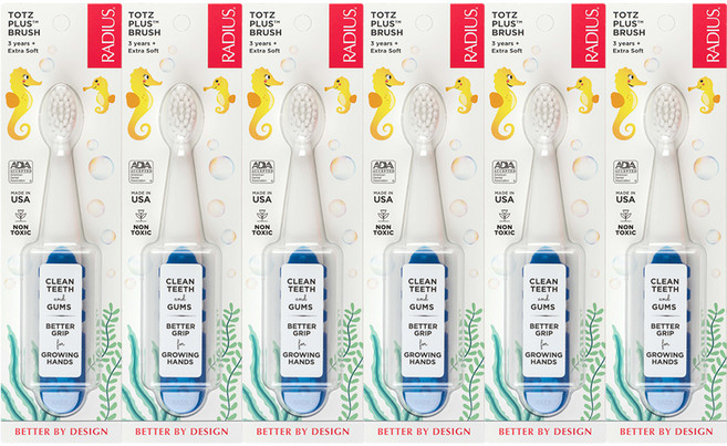 래디어스 토츠플러스 유아 칫솔, 사파이어블루 + 화이트, 1개입, 6개