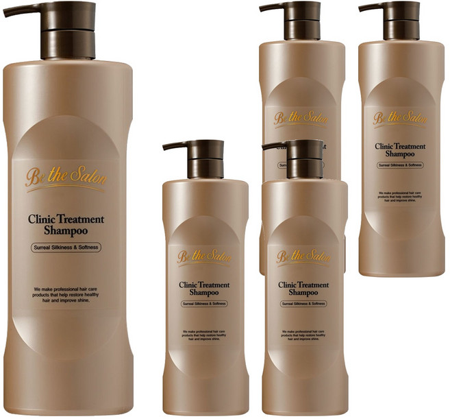 비더살롱 크리닉 트리트먼트 샴푸, 1L, 5개