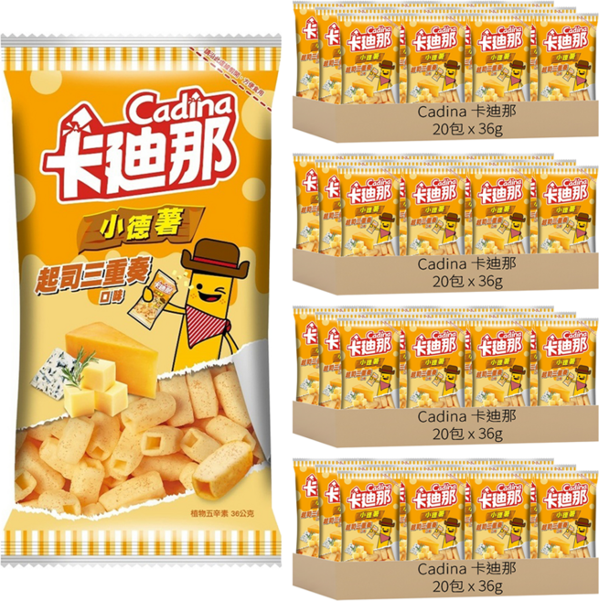 Cadina 卡迪那 小德薯起司三重奏口味, 36g, 80包