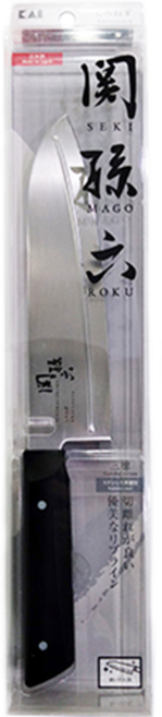 KAI 貝印 関孫六 Shironezu 三德刀 16.5cm 不鏽鋼刀刃鋼, 銀色 + 黑色, 1支