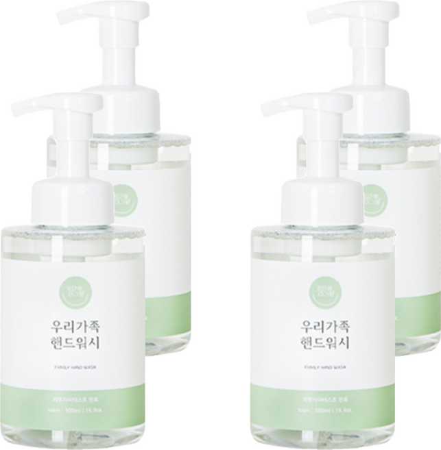 엄마랑아기랑 우리가족 핸드워시, 500ml, 4개
