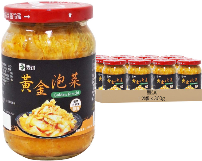 豐淇 黃金泡菜, 360g, 12罐