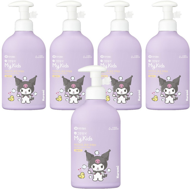 그린핑거 마이키즈 프레쉬 산리오 쿠로미 키즈 로션 그리너리향, 320ml, 5세트