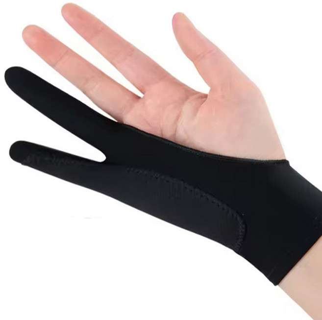 마파람 전문가용 3중 레이어 태블릿 패드 터치방지 드로잉 장갑 S, 블랙, 1개