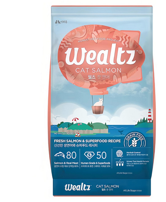 Wealtz 維爾滋 全齡貓 天然無穀寵物乾糧, 6kg, 1袋, 鮭魚