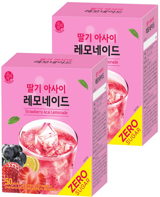 우리차 딸기 아사이 레모네이드, 5g, 50개입, 2개