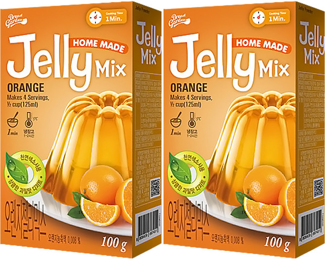 브레드가든 오렌지젤리믹스 젤리만들기, 100g, 2개