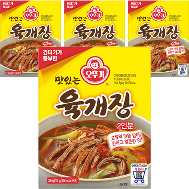 오뚜기 맛있는 육개장, 38g, 4개