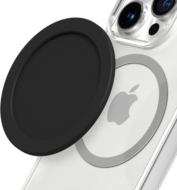 엑씨 전기종 탈부착 페인트 무광 맥세이프 호환 자석 디스크, 1개, 블랙