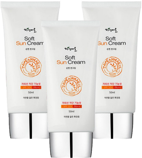 Jayeonmaeul 순한썬크림, 50ml, 3개