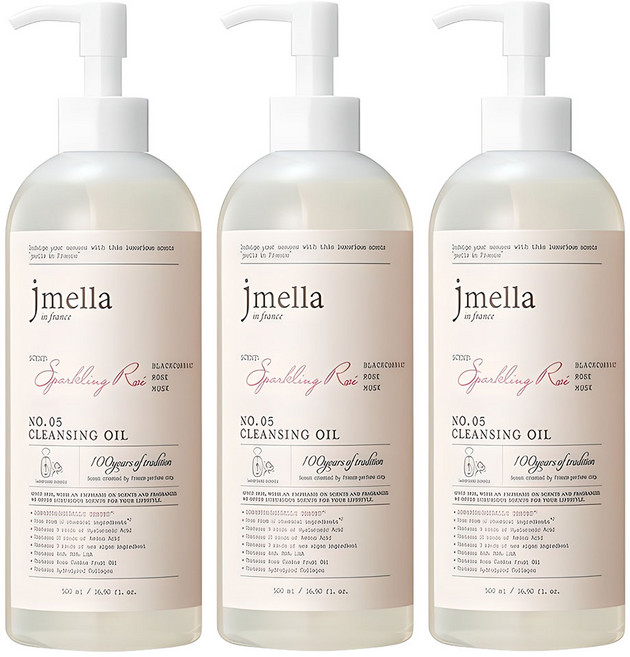 제이멜라 인 프랑스 스파클링 로제 클렌징 오일, 3개, 500ml