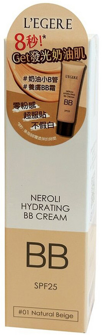 L'EGERE 橙花原液保濕BB霜 SPF25, #01 自然色, 25ml, 1條