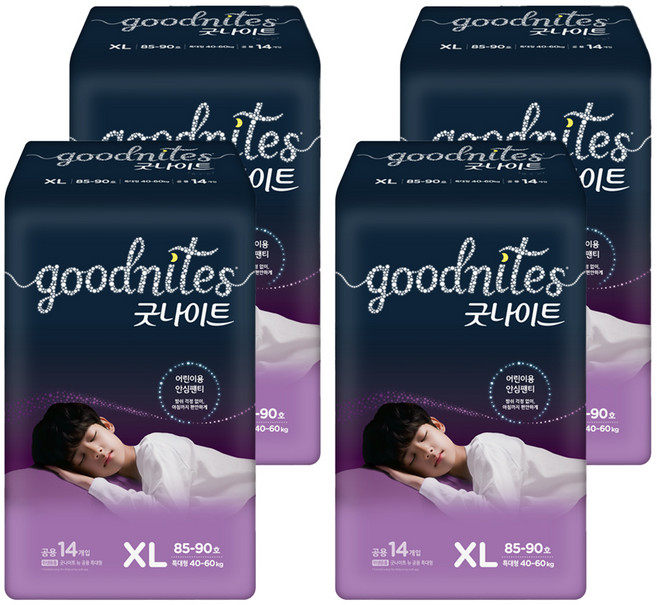 굿나이트 팬티형 기저귀 남여공용 40~60kg, 특대형(XL), 56매