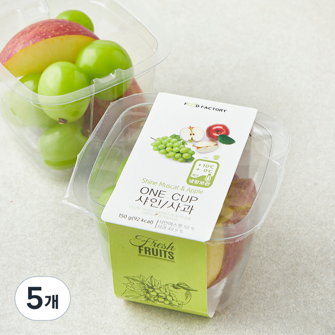 가족 ONE CUP 샤인머스켓 + 사과, 150g, 1개입, 5개