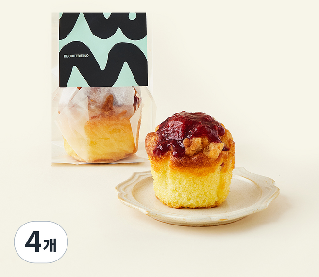 비스퀴테리엠오 라즈베리 케이크, 90g, 4개