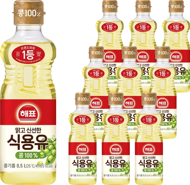 사조 해표 콩기름 식용유, 500ml, 10개