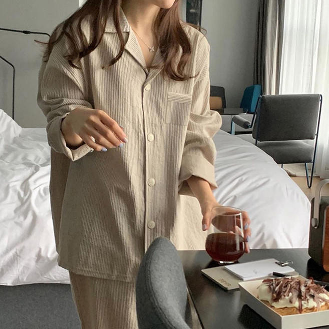 코지토리 여성용 스윗 긴팔 잠옷 세트