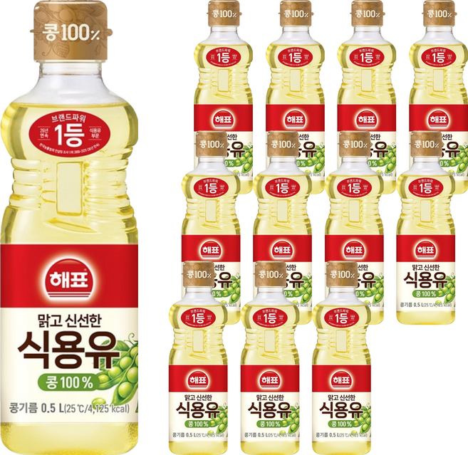 사조 해표 콩기름 식용유, 500ml, 12개