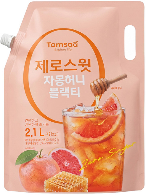 탐사 제로스윗 자몽허니블랙티, 1개, 2.1L