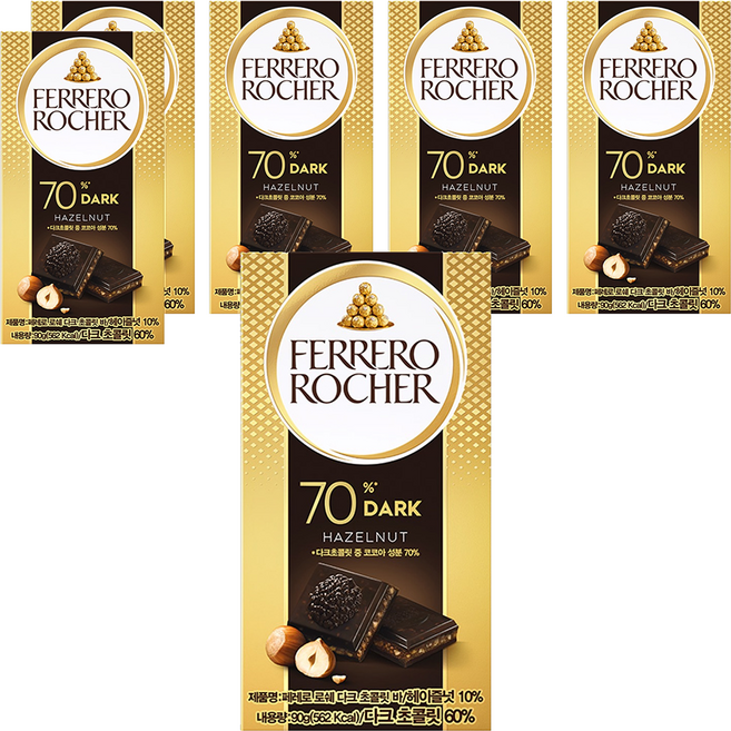 FERRERO ROCHER 金莎 金莎榛果碎黑巧克力片, 90g, 6盒